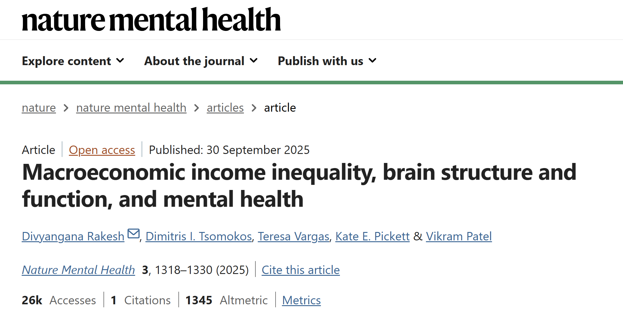 The role of income inequality in brain structure and function